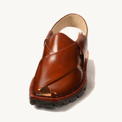 Hand-Crafted Mustard Quetta Norozi Chappal with Double Sole –
