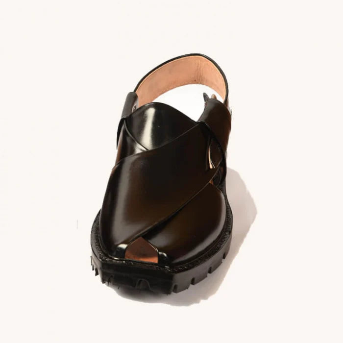 High Lustre Black Quetta Norozi Chappal