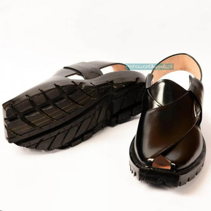 High Lustre Black Quetta Norozi Chappal