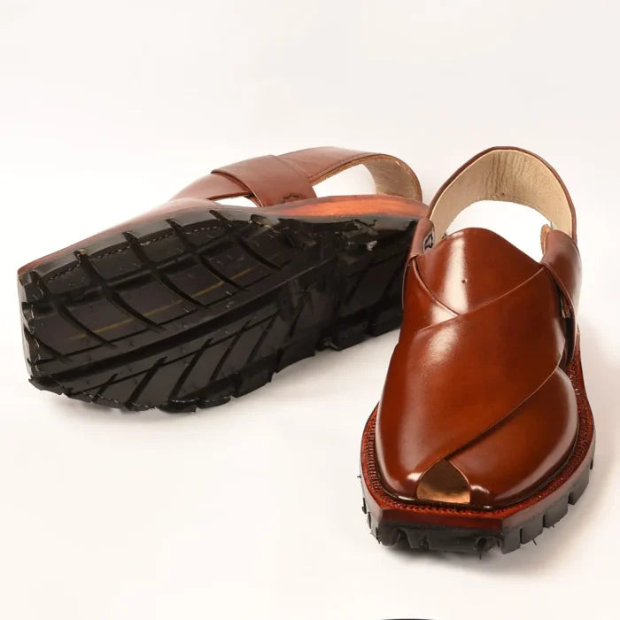Hand-Crafted Mustard Quetta Norozi Chappal with Double Sole –